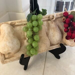 Vintage Decor Piece made to look like ancient Art with Green and Red Grapes.